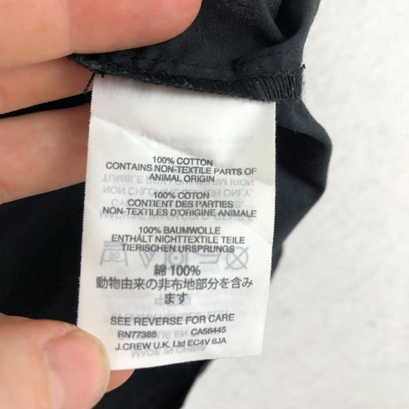 J.Crew Women's Size 8 Black Halter Cold Shoulder 3/4 Sleeve 100% Cotton Blouse - Picture 9 of 12